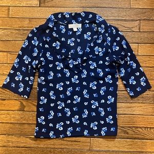 Michael Kors Floral Ruffle Top